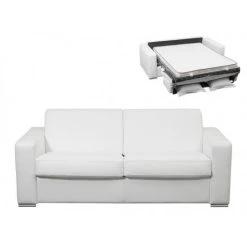 Vente-unique Canapé 3 Places Convertible Express 100% Cuir De Buffle DELECTEA II -...