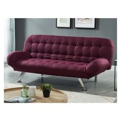 Vente-unique Canapé Convertible Clic-clac En Tissu BERRY - Prune -Magasin Joss & Main canape 311325