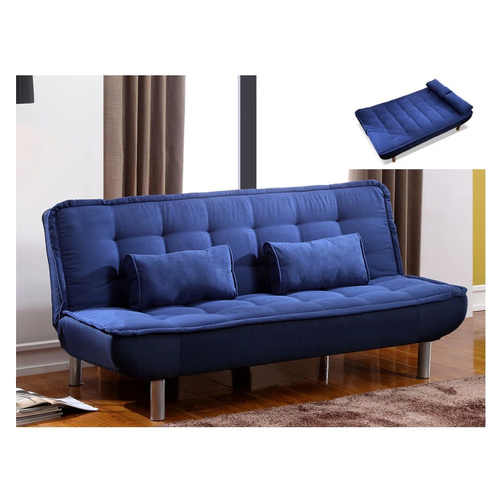 Vente-unique Canapé Convertible Clic-clac MISHAN En Tissu - Bleu 2 Vente-unique Canapé Convertible Clic-clac MISHAN En Tissu - Bleu – Image 2