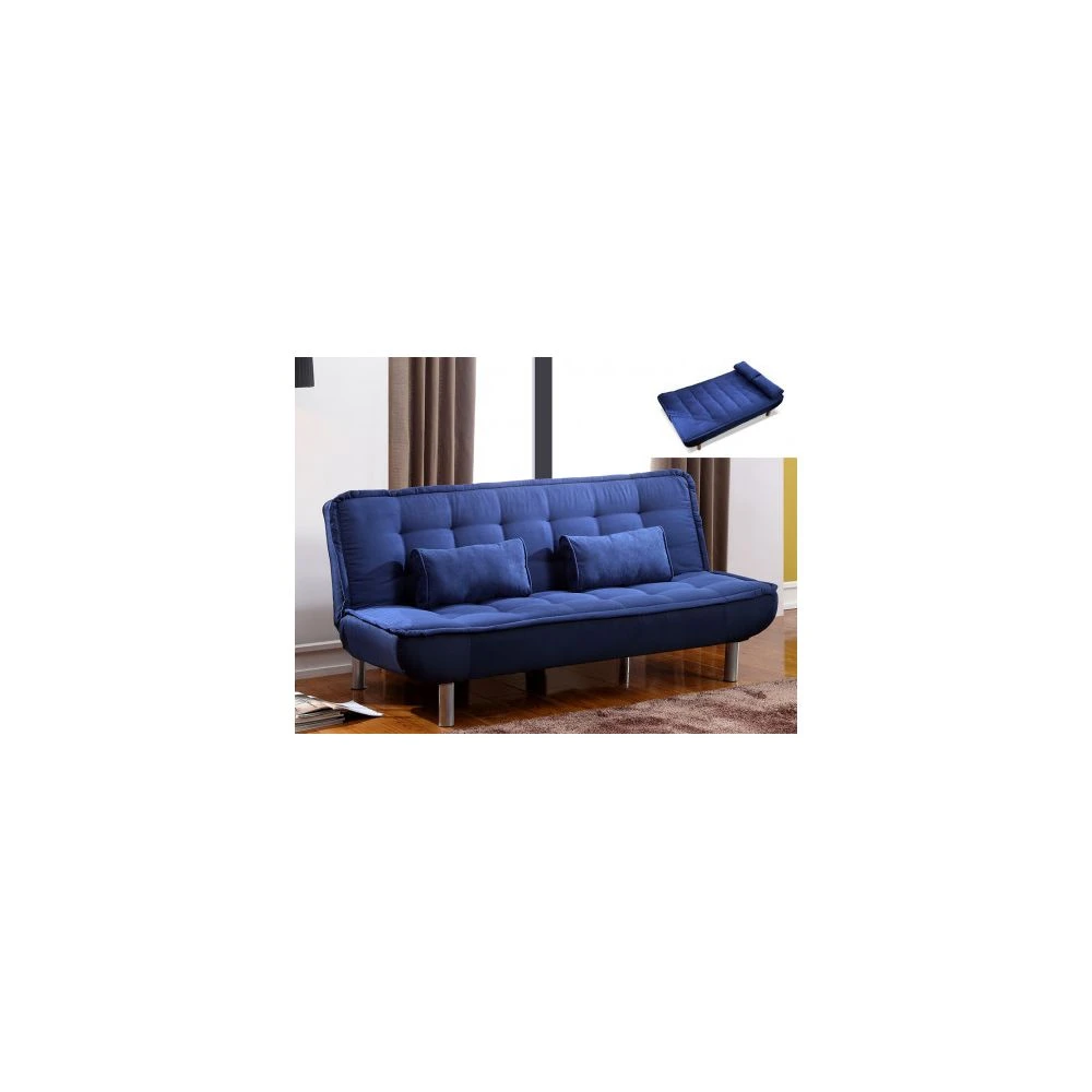 Vente-unique Canapé Convertible Clic-clac MISHAN En Tissu - Bleu 1 Vente-unique Canapé Convertible Clic-clac MISHAN En Tissu - Bleu