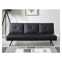 Vente-unique Canapé Convertible Clic-clac En Simili PRAGUE Avec Dossier Central Ra... -Magasin Joss & Main canape 343031