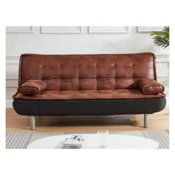 Vente-unique Canapé Convertible Clic-clac MISHAN En Microfibre Vieilli Et Tissu No... -Magasin Joss & Main canape 343873