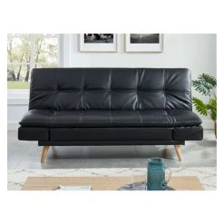 Vente-unique Canapé Convertible Clic-clac 3 Places ZARINA En Simili - Noir -Magasin Joss & Main canape 346447