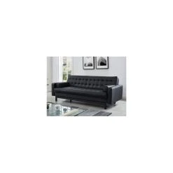 Vente-unique Canapé Convertible Clic-clac En Simili ELEANOR - Noir