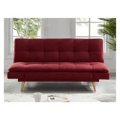 Vente-unique Canapé Convertible Clic-clac 3 Places ZARINA En Tissu - Rouge -Magasin Joss & Main canape 347917