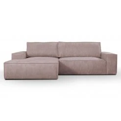 Vente-unique Canapé D'angle Convertible En Velours Côtelé Rose AMELIA - Angle Ga... -Magasin Joss & Main canape amelia 11959844 31710420 1140x1140