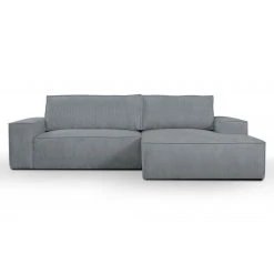 Vente-unique Canapé D'angle Convertible En Velours Côtelé Gris AMELIA - Angle Dr... -Magasin Joss & Main canape amelia 11959884 31710612 1140x1140