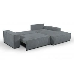 Vente-unique Canapé D'angle Convertible En Velours Côtelé Gris AMELIA - Angle Dr... -Magasin Joss & Main canape amelia 11959884 31710614 1140x1140