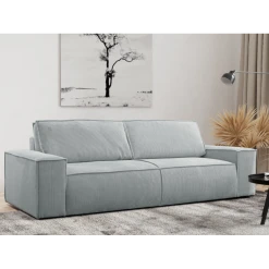 Vente-unique Canapé 3 Places Convertible En Velours Côtelé Gris Clair AMELIA -Magasin Joss & Main canape amelia 12558486 33602130 1140x1140