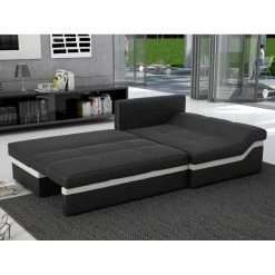 Vente-unique Canapé D'angle Convertible En Simili AZOLA - Noir - Angle Droit -Magasin Joss & Main canape azola 11548250 30279866 1140x1140