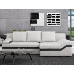 Vente-unique Canapé D'angle Convertible En Simili AZOLA - Noir - Angle Droit -Magasin Joss & Main canape azola 11548250 30279868 1140x1140