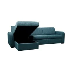 Vente-unique Canapé D'angle Gauche Convertible Express En Tissu Bleu BEVIS -Magasin Joss & Main canape bevis 12150926 32275670 1140x1140