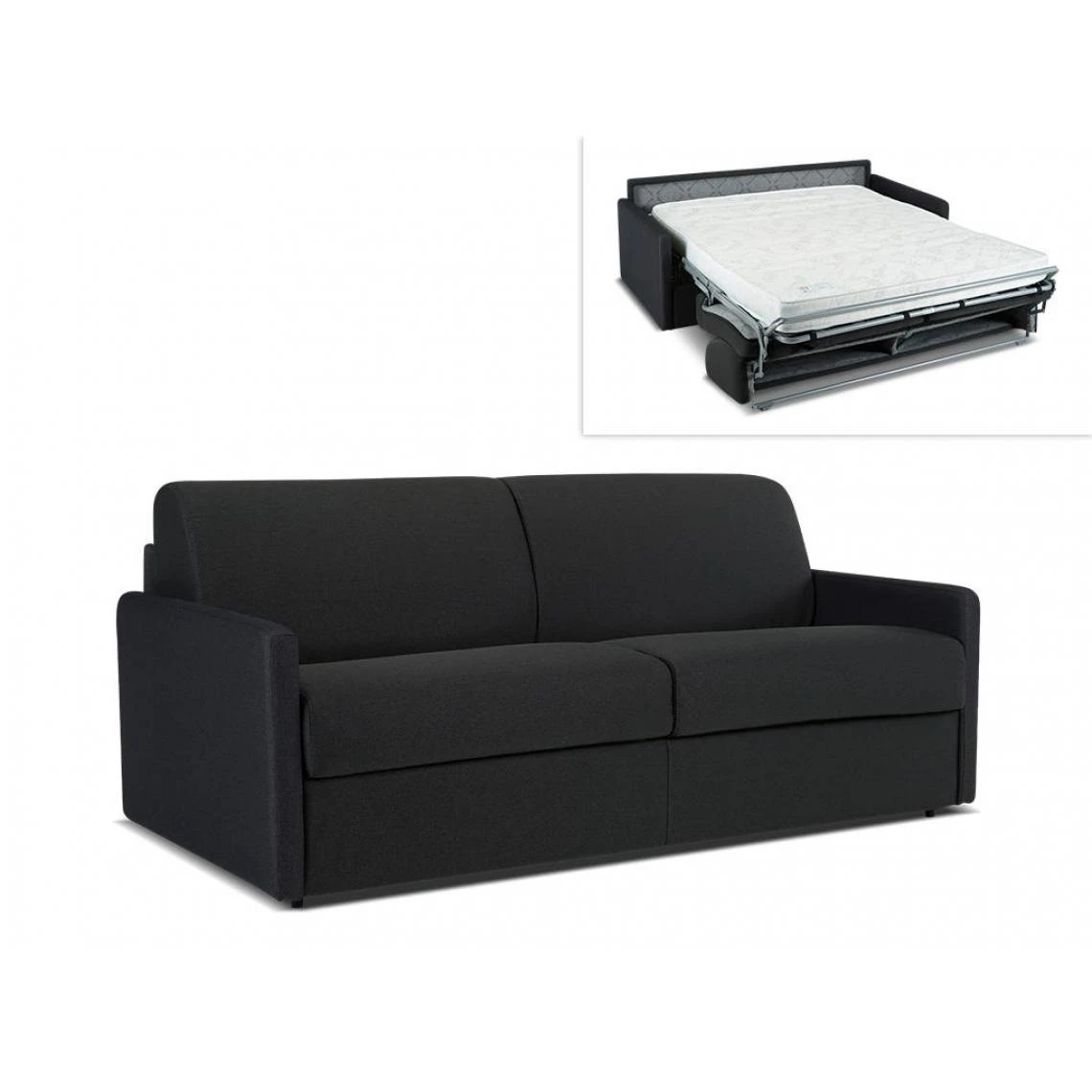 Vente-unique Canapé 3 Places Convertible Express En Tissu CALIFE - Gris - Couchag... 2 Vente-unique Canapé 3 Places Convertible Express En Tissu CALIFE - Gris - Couchag... – Image 2