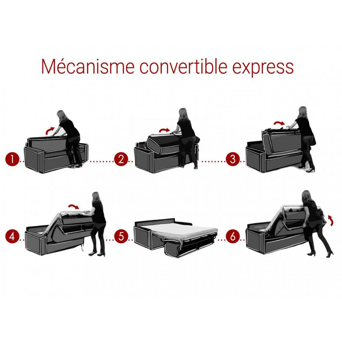 Vente-unique Canapé 3 Places Convertible Express En Tissu CALIFE - Gris - Couchag... 3 Vente-unique Canapé 3 Places Convertible Express En Tissu CALIFE - Gris - Couchag... – Image 3