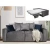 DUNLOPILLO Canapé 3 Places Convertible Express En Tissu Gris - Couchage 140 Cm -...