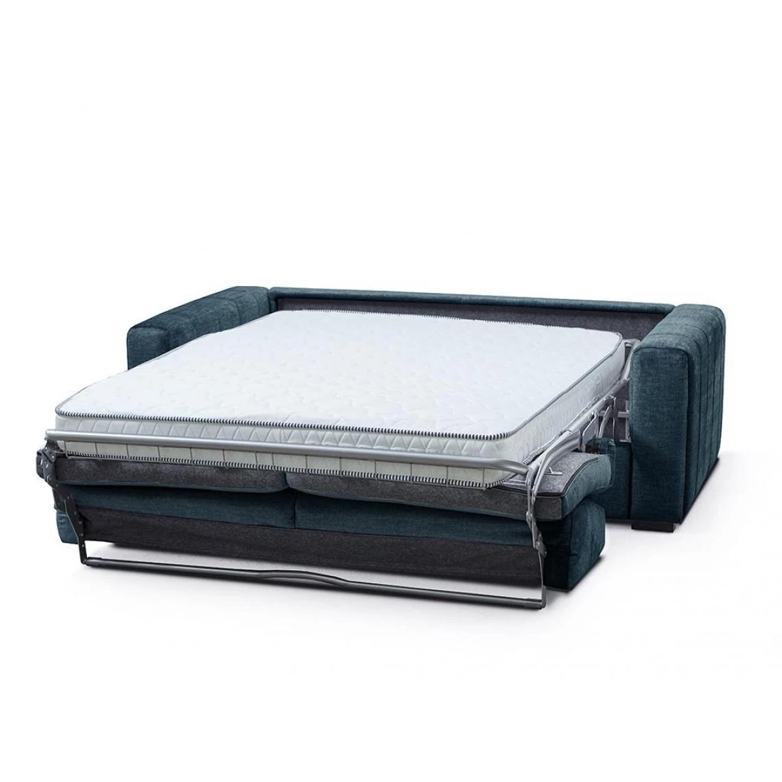 Vente-unique Canapé 3 Places Convertible Express En Velours Bleu Canard CAMPIA 5 Vente-unique Canapé 3 Places Convertible Express En Velours Bleu Canard CAMPIA – Image 5