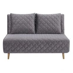 Vente-unique Canapé 2 Places Convertible En Velours Matelassé Gris CANELI 8 Vente-unique Canapé 2 Places Convertible En Velours Matelassé Gris CANELI -Magasin Joss & Main canape caneli 11933740 31594714 1140x1140