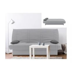 Vente-unique Canapé Convertible Clic-clac 100% Coton Avec Coffre De Rangement FARW... -Magasin Joss & Main canape clic clac 100 coton avec coffre de rangement farwest ii gris clair coussins contrastes 10328556 26692802 1140x1140