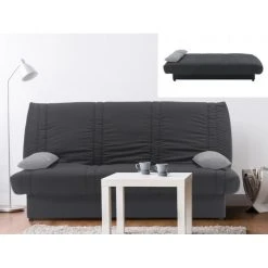 Vente-unique Canapé Convertible Clic-clac 100% Coton Avec Coffre De Rangement FARW...