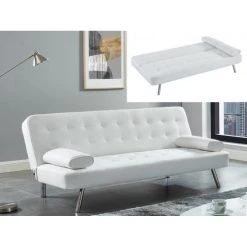 Vente-unique Canapé Convertible Clic-clac En Simili MICHELLE II - Blanc