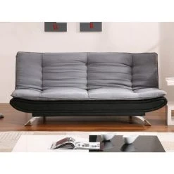 Vente-unique Canapé Convertible Clic-clac En Tissu Et Simili DEMIDO III - Gris Et ... -Magasin Joss & Main canape clic clac en tissu et simili demido iii gris et noir 8242459 21010043 1140x1140