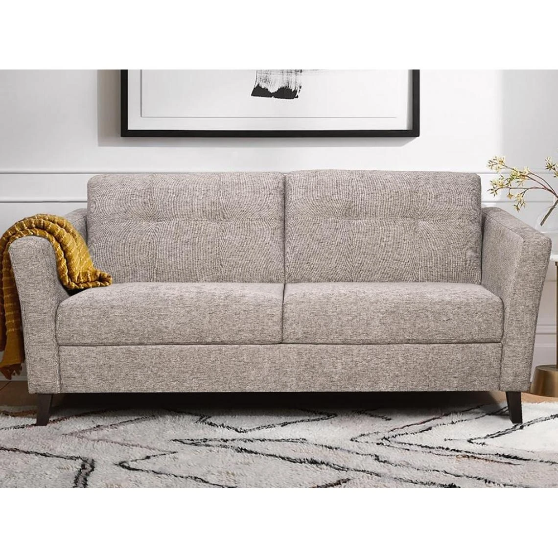 DUNLOPILLO Canapé 3 Places Convertible Express En Tissu CODENO - Beige - Couchag... 1 DUNLOPILLO Canapé 3 Places Convertible Express En Tissu CODENO - Beige - Couchag...