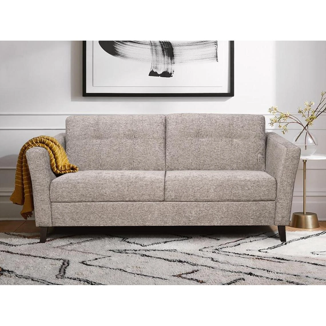 DUNLOPILLO Canapé 3 Places Convertible Express En Tissu CODENO - Beige - Couchag... 2 DUNLOPILLO Canapé 3 Places Convertible Express En Tissu CODENO - Beige - Couchag... – Image 2