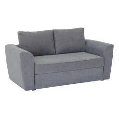 BUT Canapé Convertible 2 Places TWILL Tissu Soro Gris Moyen