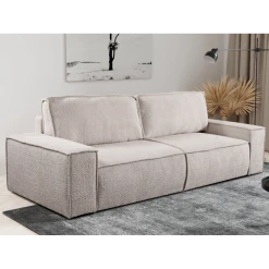 Vente-unique Canapé 3 Places Convertible En Tissu Bouclette Beige AMELIA -Magasin Joss & Main canape convertible amelia 12648696 33990676 1140x1140