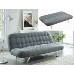 Vente-unique Canapé Convertible Clic-clac En Tissu BERRY - Gris