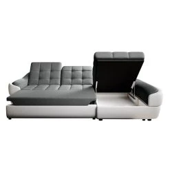 Vente-unique Canapé D'angle Droit Convertible En Tissu Et Simili Bicolore Gris Et ... -Magasin Joss & Main canape convertible farez ii 12725638 34204148 1140x1140