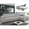 DUNLOPILLO Canapé D'angle Droit Convertible Express En Tissu Gris - Couchage 140...