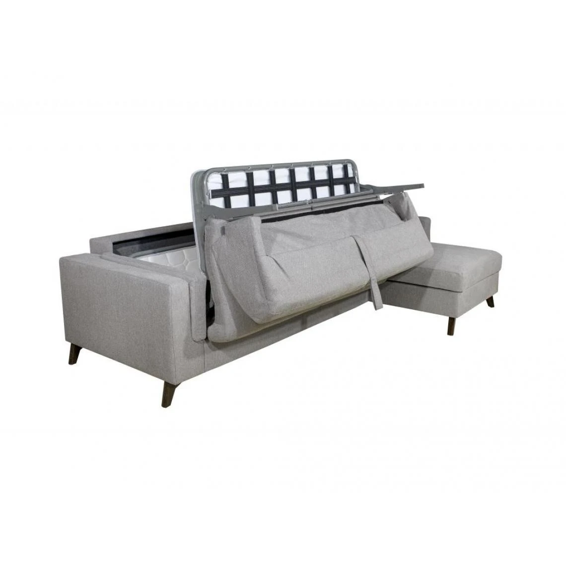 DUNLOPILLO Canapé D'angle Droit Convertible Express En Tissu Gris - Couchage 140... 5 DUNLOPILLO Canapé D'angle Droit Convertible Express En Tissu Gris - Couchage 140... – Image 5