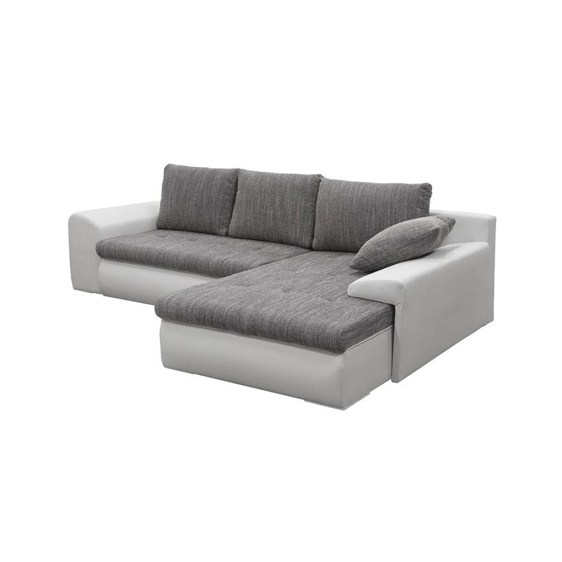 Vente-unique Canapé D'angle Réversible Et Convertible En Tissu Et Simili Gris Ch... 5 Vente-unique Canapé D'angle Réversible Et Convertible En Tissu Et Simili Gris Ch... – Image 5