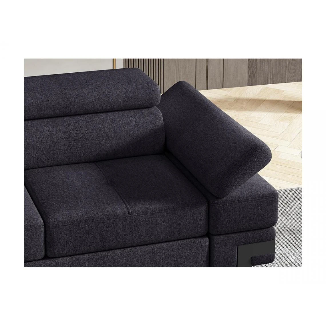 Vente-unique Canapé D'angle Convertible En Tissu DAMIEN II - Anthracite - Angle Ga... 3 Vente-unique Canapé D'angle Convertible En Tissu DAMIEN II - Anthracite - Angle Ga... – Image 3