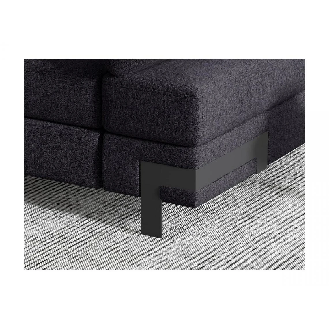 Vente-unique Canapé D'angle Convertible En Tissu DAMIEN II - Anthracite - Angle Ga... 4 Vente-unique Canapé D'angle Convertible En Tissu DAMIEN II - Anthracite - Angle Ga... – Image 4