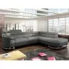 Vente-unique Canapé D'angle Convertible En Tissu Et Simili MYSEN - Gris Et Anthrac...