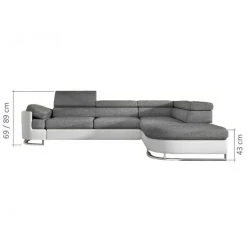 Vente-unique Canapé D'angle Convertible En Tissu Et Simili MYSEN - Gris Et Anthrac... -Magasin Joss & Main canape dangle convertible en tissu et simili mysen gris et anthracite angle droit 8237795 20990293 1140x1140