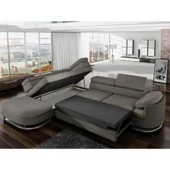 Vente-unique Canapé D'angle Convertible En Tissu Et Simili MYSEN - Taupe - Angle G... -Magasin Joss & Main canape dangle convertible en tissu et simili mysen taupe angle gauche 8238053 20991507 1140x1140