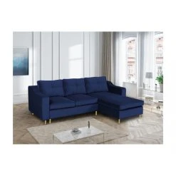 Vente-unique Canapé D'angle Convertible Et Réversible En Velours SORENI - Bleu Nu... 7 Vente-unique Canapé D'angle Convertible Et Réversible En Velours SORENI - Bleu Nu... -Magasin Joss & Main canape dangle convertible et reversible en velours soreni bleu nuit 10327776 26689584 1140x1140