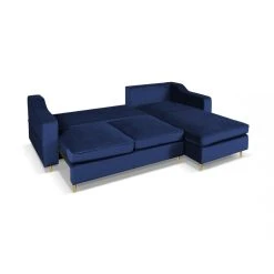 Vente-unique Canapé D'angle Convertible Et Réversible En Velours SORENI - Bleu Nu... 9 Vente-unique Canapé D'angle Convertible Et Réversible En Velours SORENI - Bleu Nu... -Magasin Joss & Main canape dangle convertible et reversible en velours soreni bleu nuit 10327776 26689588 1140x1140