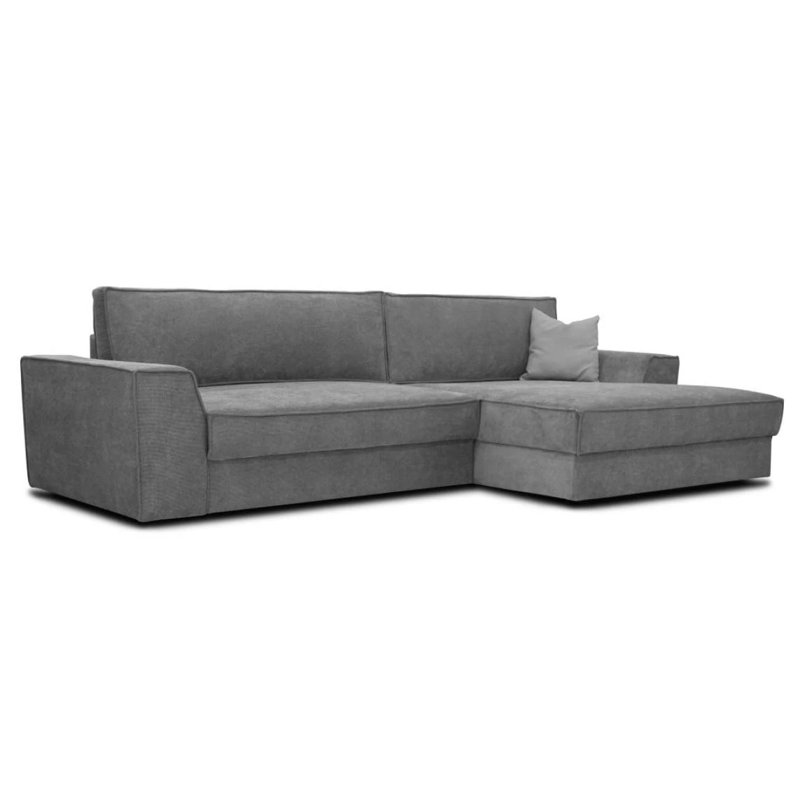 Vente-unique Canapé D'angle Droit Convertible En Tissu Gris AXELLE 2 Vente-unique Canapé D'angle Droit Convertible En Tissu Gris AXELLE – Image 2