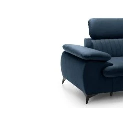 Vente-unique Canapé D'angle Droit Convertible En Velours Bleu Nuit SAMARA -Magasin Joss & Main canape dangle droit convertible en velours bleu nuit samara 14121908 39362504 1140x1140