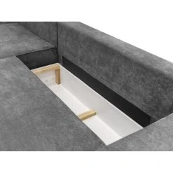 Vente-unique Canapé D'angle Gauche Convertible En Tissu Gris AXELLE -Magasin Joss & Main canape dangle gauche convertible en tissu gris axelle 14082980 39127018 1140x1140