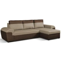Vente-unique Canapé D'angle Réversible Et Convertible En Tissu GABY - Bicolore Ma... -Magasin Joss & Main canape dangle reversible et convertible en tissu gaby bicolore marron beige 8238019 20991349 1140x1140