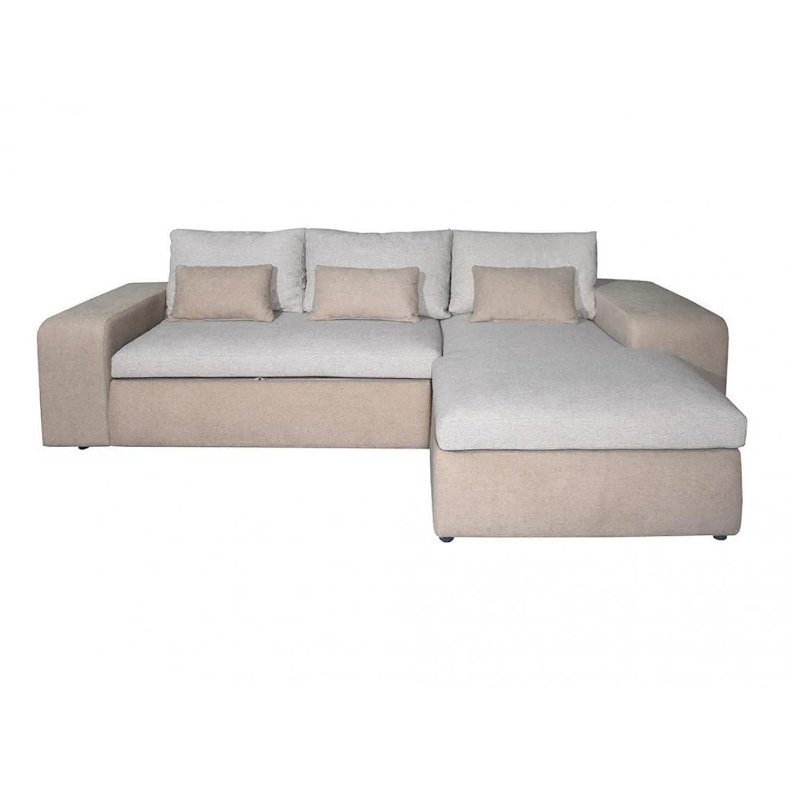Vente-unique Canapé D'angle Droit Convertible En Tissu Beige ISIDORE 3 Vente-unique Canapé D'angle Droit Convertible En Tissu Beige ISIDORE – Image 3