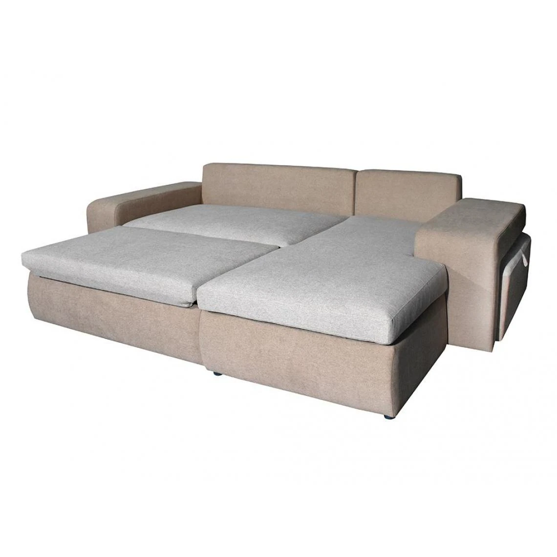 Vente-unique Canapé D'angle Droit Convertible En Tissu Beige ISIDORE 5 Vente-unique Canapé D'angle Droit Convertible En Tissu Beige ISIDORE – Image 5