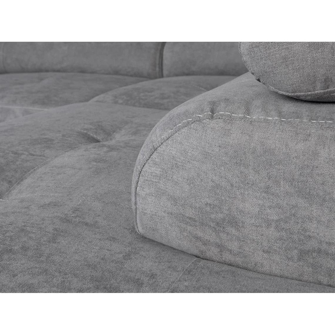 Vente-unique Canapé D'angle Convertible En Tissu Et Simili Gris KERIO - Angle Droi... 3 Vente-unique Canapé D'angle Convertible En Tissu Et Simili Gris KERIO - Angle Droi... – Image 3
