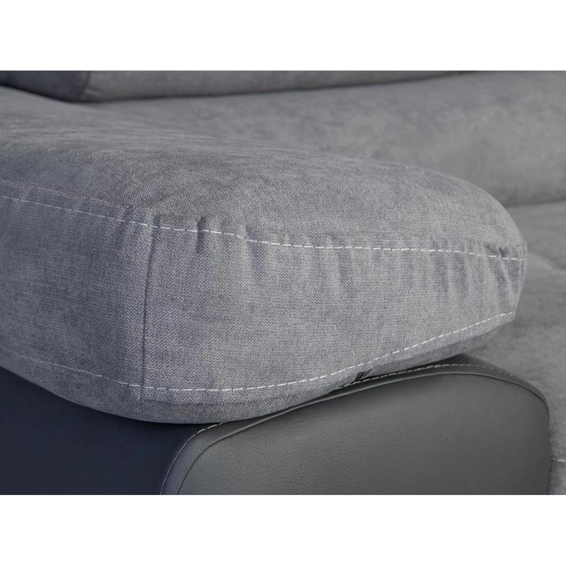 Vente-unique Canapé D'angle Convertible En Tissu Et Simili Gris KERIO - Angle Droi... 4 Vente-unique Canapé D'angle Convertible En Tissu Et Simili Gris KERIO - Angle Droi... – Image 4