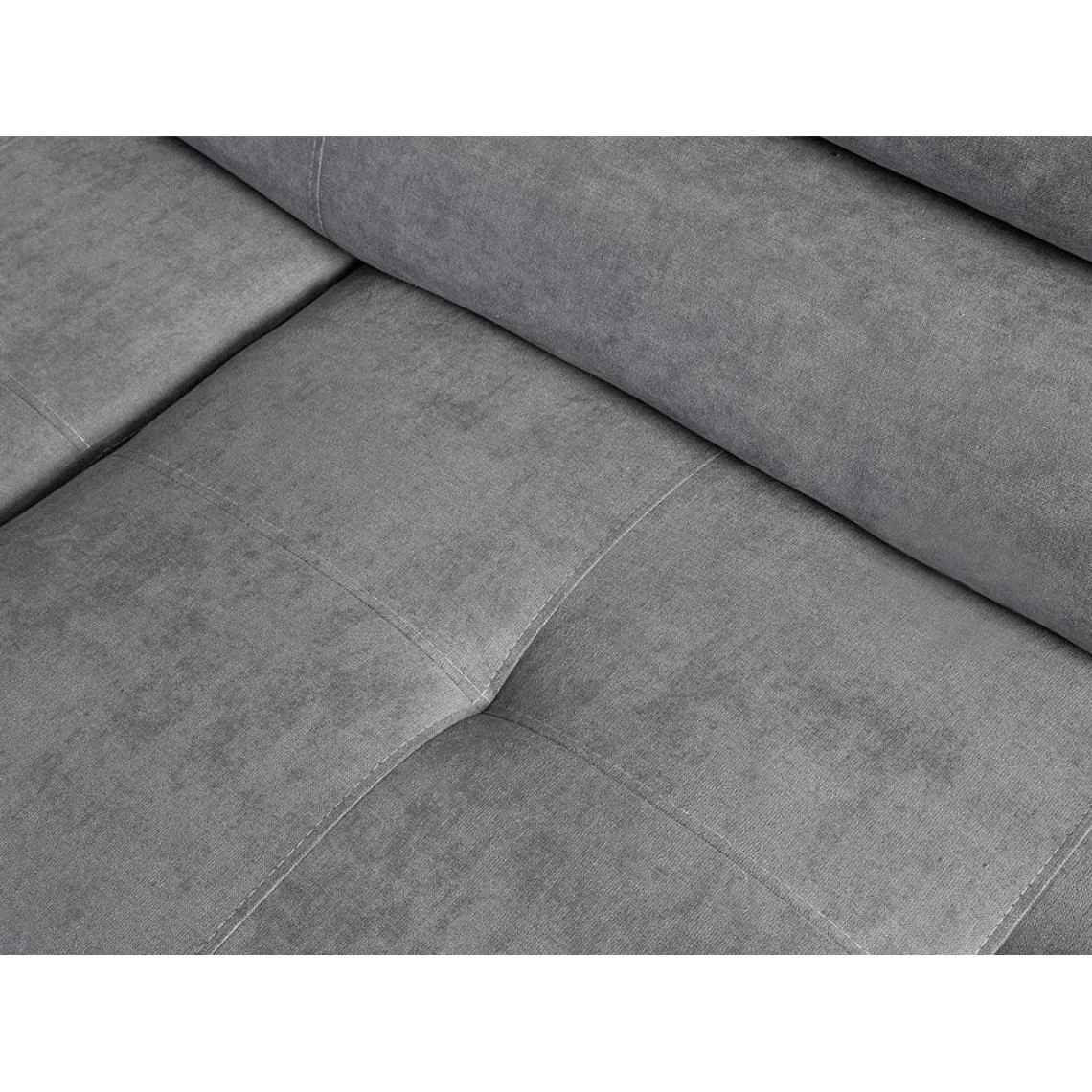 Vente-unique Canapé D'angle Convertible En Tissu Et Simili Gris KERIO - Angle Droi... 5 Vente-unique Canapé D'angle Convertible En Tissu Et Simili Gris KERIO - Angle Droi... – Image 5